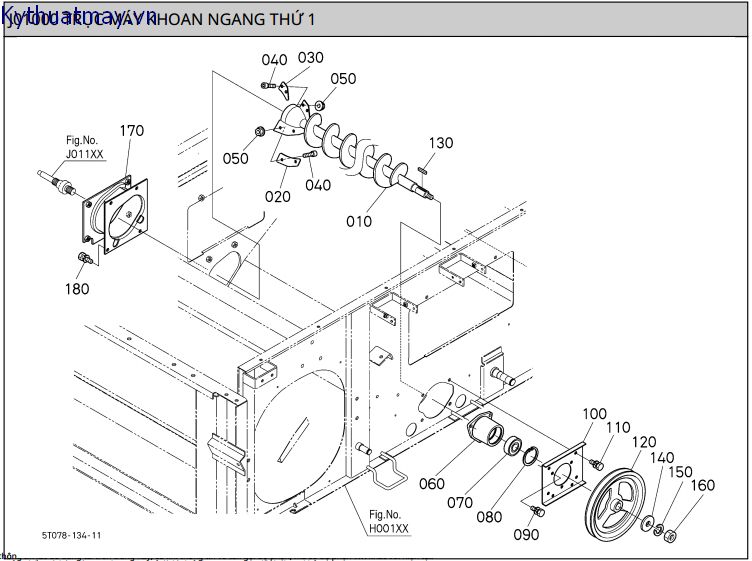 Trục máy khoan ngang thứ 1